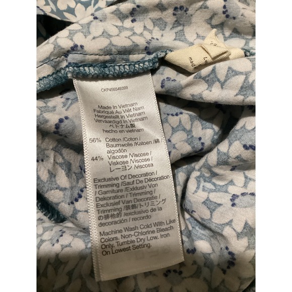 Madewell Smocked Square Neck Floral Midi Dress Blue White Size S Puff Sleeve - Picture 6 of 6